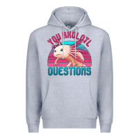 Heather Grey you axolotl questions 80's retro sunset Premium Hoodie - Jasminsmagicworld