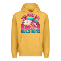 Mustard you axolotl questions 80's retro sunset Premium Hoodie - Jasminsmagicworld