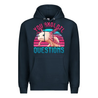 Navy you axolotl questions 80's retro sunset Premium Hoodie - Jasminsmagicworld