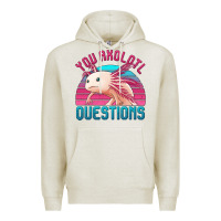 Oatmeal Heather you axolotl questions 80's retro sunset Premium Hoodie - Jasminsmagicworld