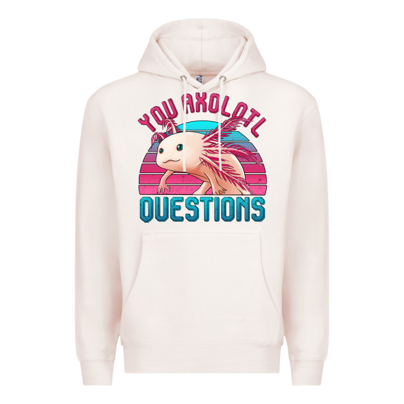 You Axolotl Questions 80's Retro Sunset Premium Hoodie by Jasminsmagicworld | Teevron