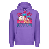 Purple you axolotl questions 80's retro sunset Premium Hoodie - Jasminsmagicworld