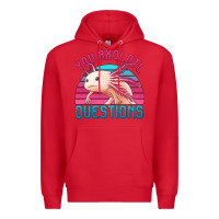 Red you axolotl questions 80's retro sunset Premium Hoodie - Jasminsmagicworld