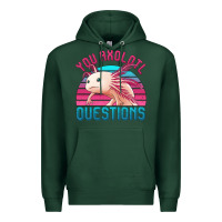 Sports Green you axolotl questions 80's retro sunset Premium Hoodie - Jasminsmagicworld