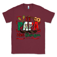 Burgundy el papa mas chingon Classic Tee - Zillion Design Studio