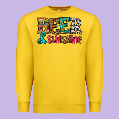 Beer And Sunshine Premium Sweatshirt Designed By Hra Design Shop