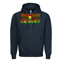 Navy black excellence juneteenth Zipper Hoodie - texasbilliewilder