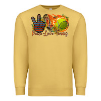 Antique Gold peace love tennis Premium Sweatshirt - RacoonDesign