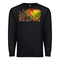 Black peace love tennis Premium Sweatshirt - RacoonDesign