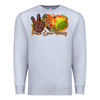 Heather Grey peace love tennis Premium Sweatshirt - RacoonDesign