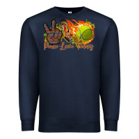 Navy peace love tennis Premium Sweatshirt - RacoonDesign