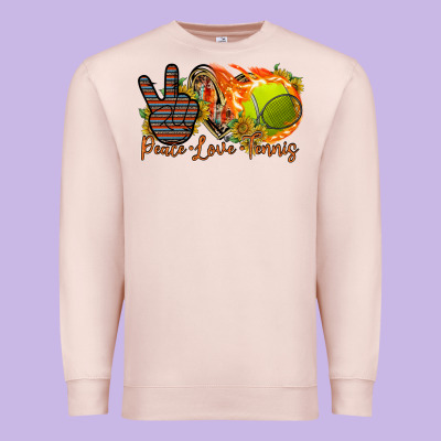 Peace Love Tennis Premium Sweatshirt Designed By Racoondesign