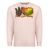 Pale Pink peace love tennis Premium Sweatshirt - RacoonDesign