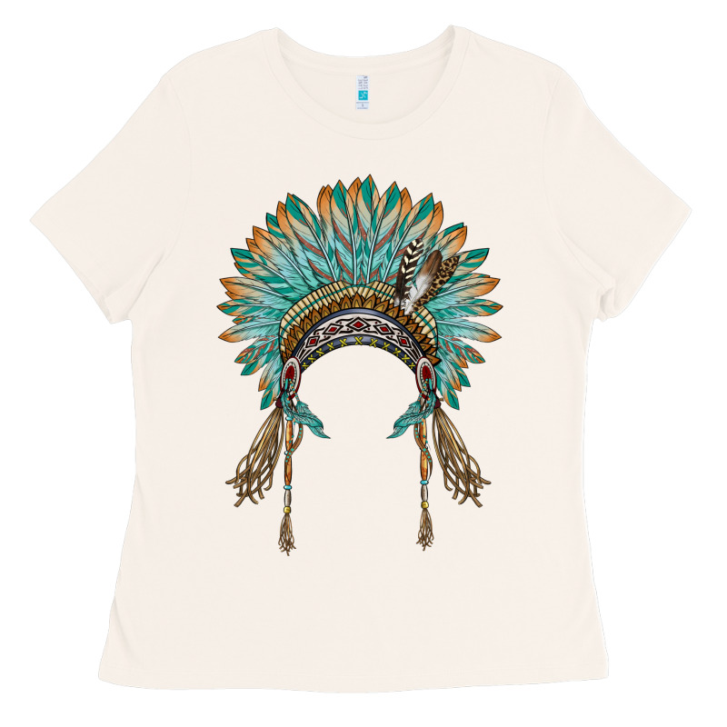 Native American Headdress Turquise Ladies Tee by BarkalooDesign | Teevron