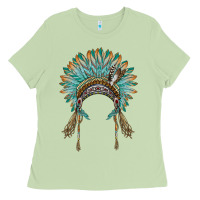 Matcha native american headdress turquise Ladies Tee - BarkalooDesign