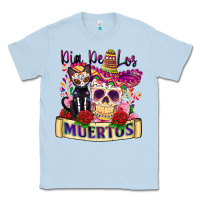 Dusty Blue dia de los muertos Classic Tee - Zillion Design Studio