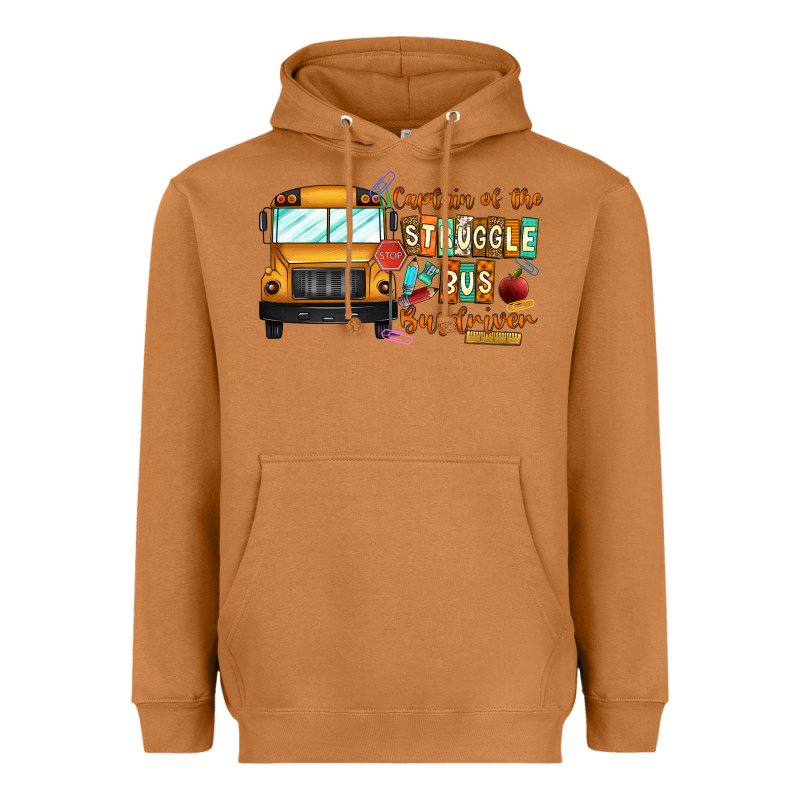 Captain Of Struggle Bus Busdriver Heavyweight Hoodie by CowhideDigitalArt | Teevron