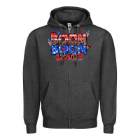 Charcoal Heather boom boom baby Zipper Hoodie - Zillion Design Studio