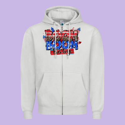 Boom Boom Baby Zipper Hoodie Designed By Zillion Design Studio