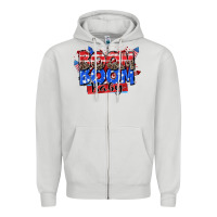 Dove Grey boom boom baby Zipper Hoodie - Zillion Design Studio