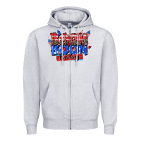 Heather Grey boom boom baby Zipper Hoodie - Zillion Design Studio