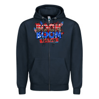Navy boom boom baby Zipper Hoodie - Zillion Design Studio