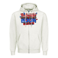Oatmeal Heather boom boom baby Zipper Hoodie - Zillion Design Studio