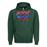 Sports Green boom boom baby Zipper Hoodie - Zillion Design Studio