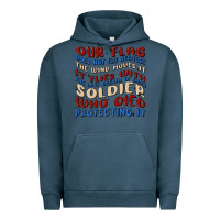 Pigment Midnight Navy our flag Urban Hoodie - MaliasSmallBusiness