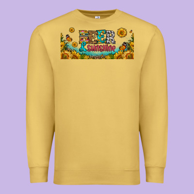 Beer And Sunshine 16oz Libbey Cup Premium Sweatshirt Designed By Hra Design Shop