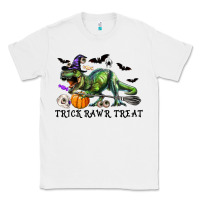 White T-Rex Trick Rawr Treat Classic Tee - RanaPortraitStore