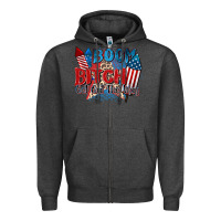Charcoal Heather boom bitch get out the way Zipper Hoodie - Zillion Design Studio