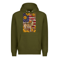 Army Green Western American Deer Premium Hoodie - LillyAllenDesigns