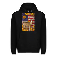 Black Western American Deer Premium Hoodie - LillyAllenDesigns