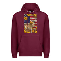 Burgundy Western American Deer Premium Hoodie - LillyAllenDesigns