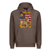 Coffee Western American Deer Premium Hoodie - LillyAllenDesigns