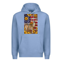 Colony Blue Western American Deer Premium Hoodie - LillyAllenDesigns