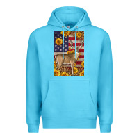 Ocean Blue Western American Deer Premium Hoodie - LillyAllenDesigns