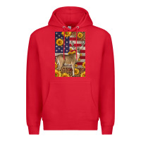 Red Western American Deer Premium Hoodie - LillyAllenDesigns