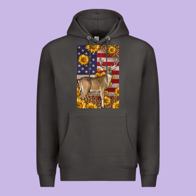Western American Deer Premium Hoodie Designed By Lillyallendesigns