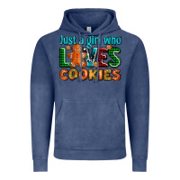 Vintage Denim just a girl who loves cookies Vintage Hoodie - AdoDesignShop