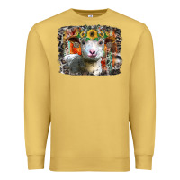 Antique Gold sunflower sheep Premium Sweatshirt - RacoonDesign