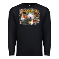 Black sunflower sheep Premium Sweatshirt - RacoonDesign