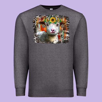 Sunflower Sheep Premium Sweatshirt Designed By Racoondesign