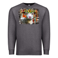 Charcoal Heather sunflower sheep Premium Sweatshirt - RacoonDesign