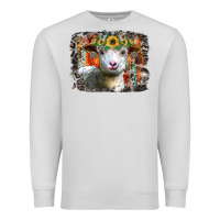 Dove Grey sunflower sheep Premium Sweatshirt - RacoonDesign