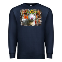 Navy sunflower sheep Premium Sweatshirt - RacoonDesign