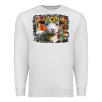 Oatmeal Heather sunflower sheep Premium Sweatshirt - RacoonDesign