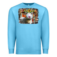 Ocean Blue sunflower sheep Premium Sweatshirt - RacoonDesign