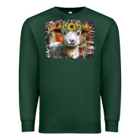 Sports Green sunflower sheep Premium Sweatshirt - RacoonDesign